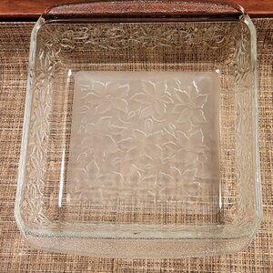 Princess House Crystal Fantasia Baking Brownie Dish 8"x 8" Frosted Bottom
